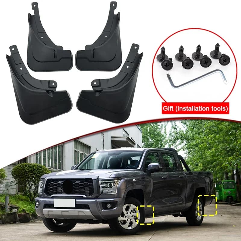 Car Styling For Great Wall GWM POER KINGKONG 2023 2024 Car Mud Flaps Splash Guard Mudguards MudFlaps Front Rear Fender Accessory