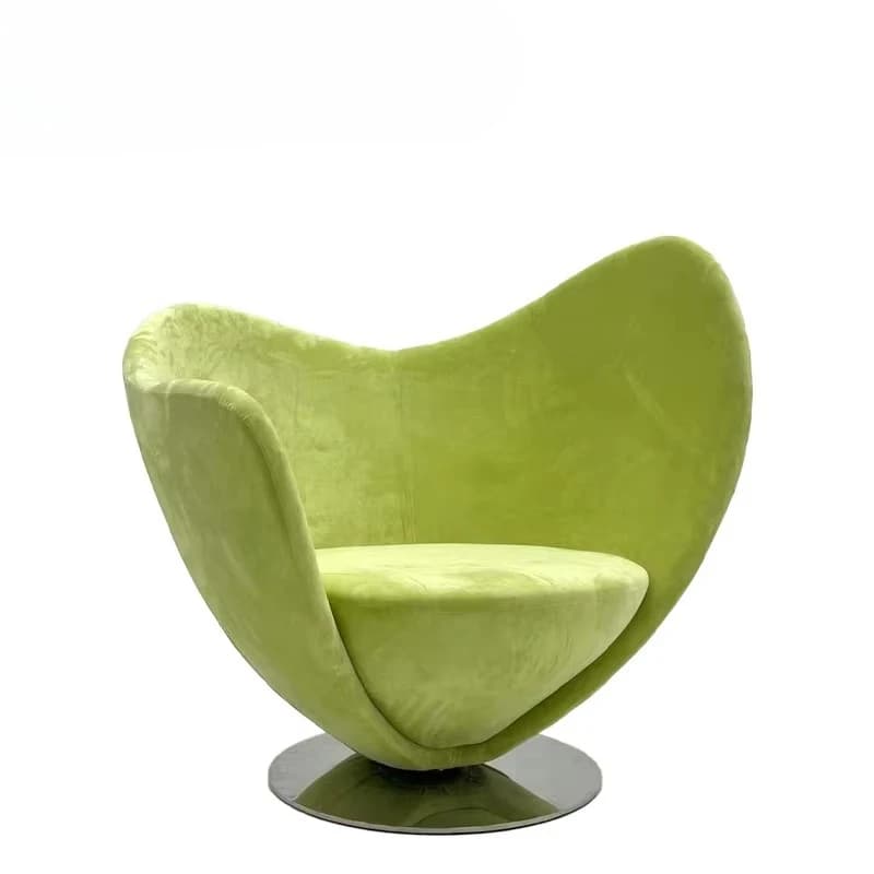 Modern style single sofa petal-shaped terry fabric stainless steel base