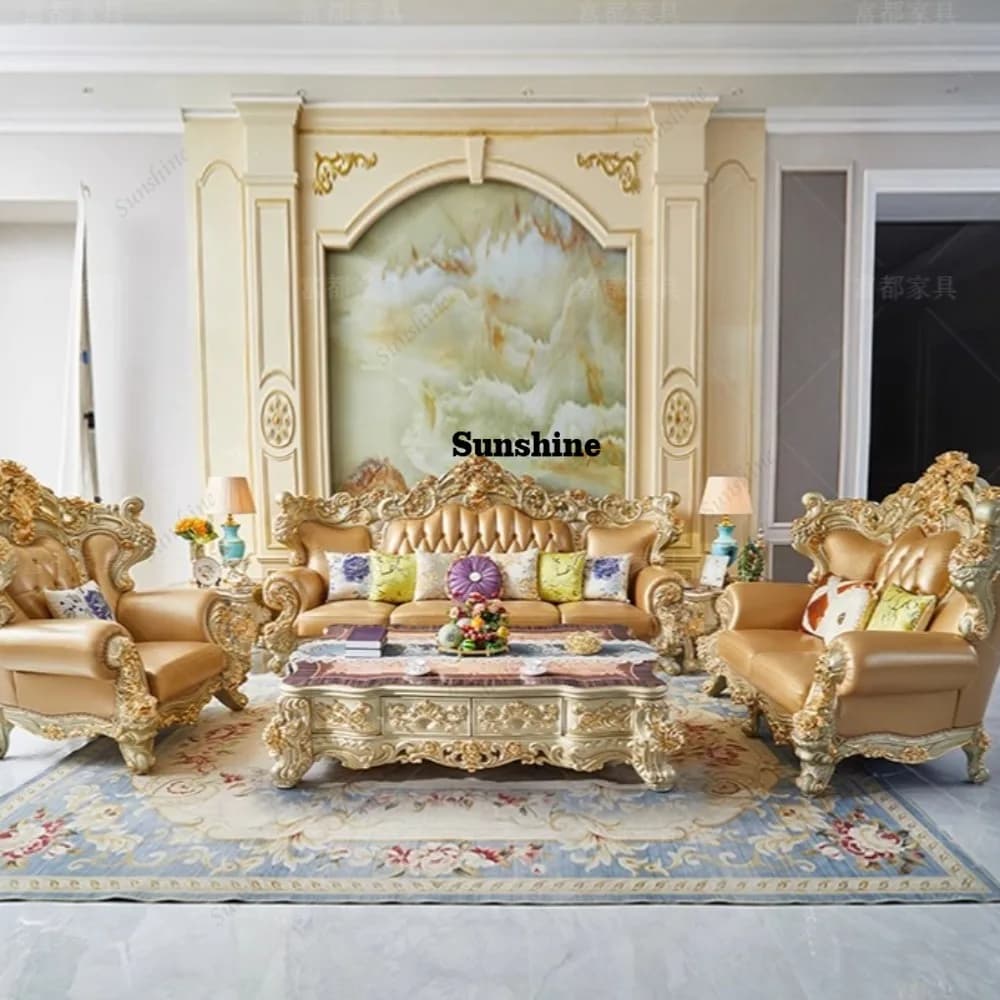 Modern European Luxury Sectional Sofa Full Set For Living Room Stylish Home Decor Comfortable Furniture For Family Gatherings