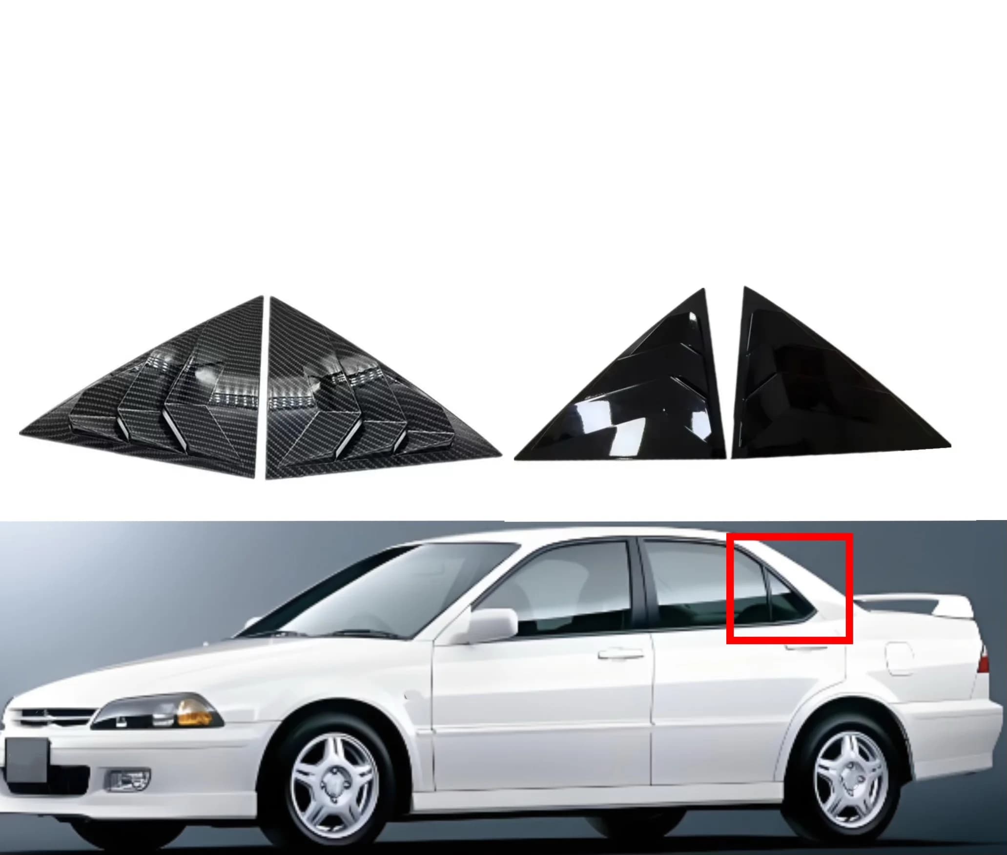 Fit For Honda Accord 7th Sedan 2003-2007Car Rear Louver Window Side Shutter Cover Trim Sticker Vent Scoop ABS Carbon Fiber Black