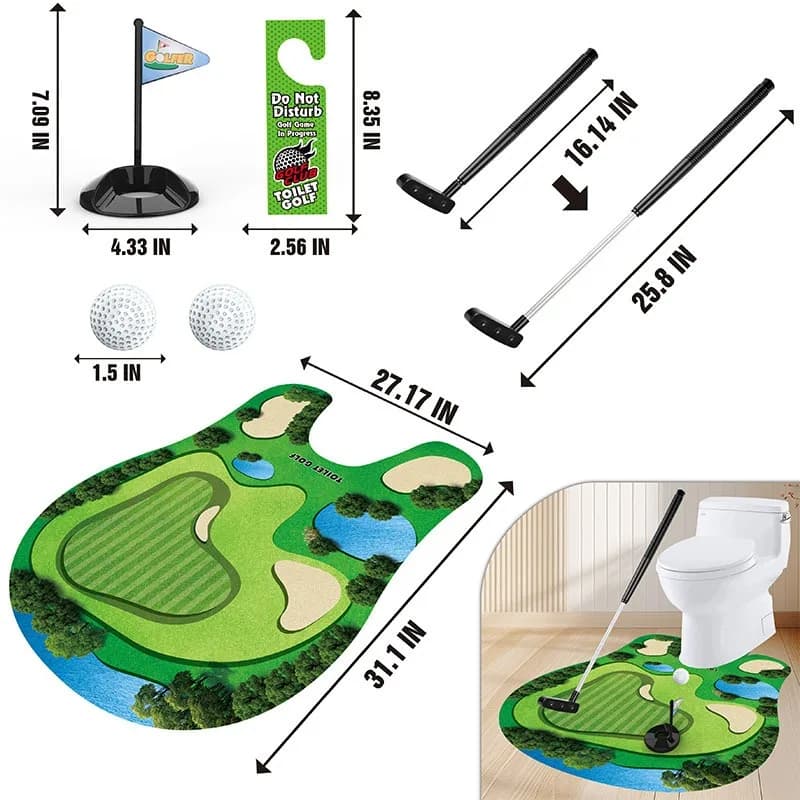 Golf Scene Leisure Sports Toys Toilet Mini Set
