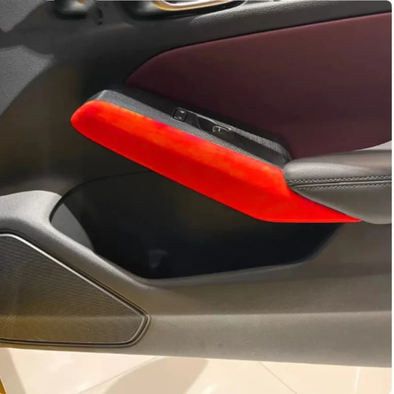 For Honda Civic Sedan 2022 2023 2024 ABS Carbon Car Inner Door Armrest Handle Panel Cover Trim Interior Molding Accessories