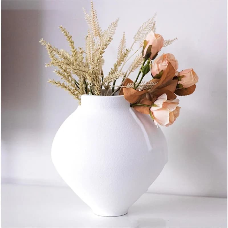 Simple and abstract, geometric open flower ware, modern art homestay model house exhibition hall, dried flower vase decoration