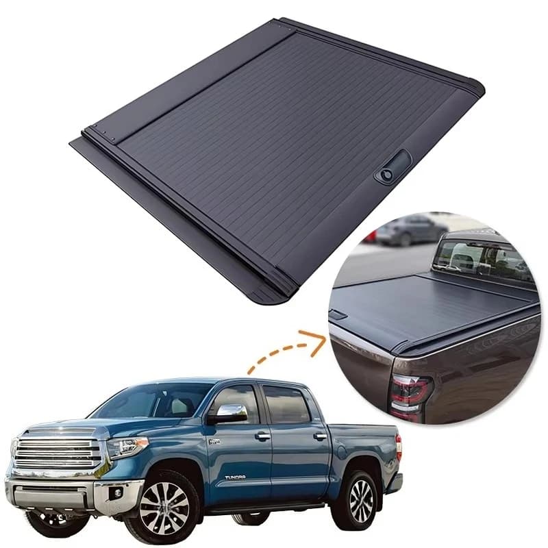 Waterproof Car Parts Roller Lid up Pick up Truck Aluminium Alloy Tonneau Cover for TOYOTA Tundra Crew Cab 2010-2017 2018-2021