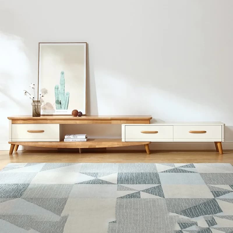 Mobile High TV Table White Standing Chest Wooden Shelf Storage TV Table Home Living Room Muebles Para Tv Chinese Style Furniture