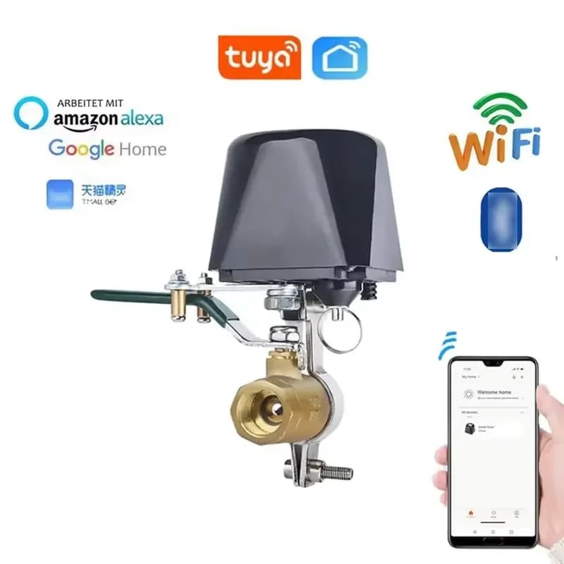 Glomarket Smart Pull Ring Clutch Manual Control Valve Wifi Controller Water Valve System Work with Alexa Google