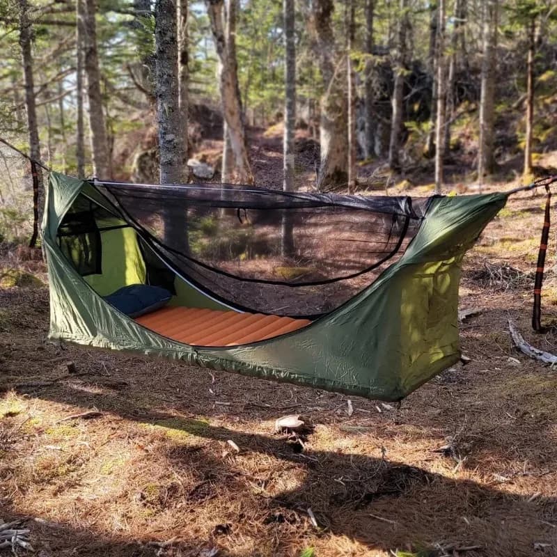 Outdoor Zipper Mosquito Net Hammock, Breathable Adult Camping Anti‑mosquito Hammock Chair