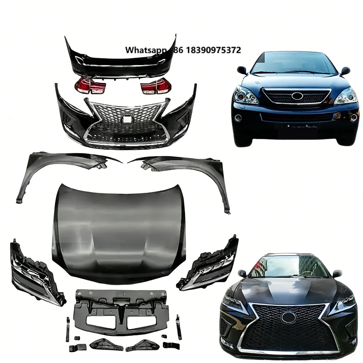 New for RX 2003-2008 Upgrade 2020 Style Front/Rear Bumper 52119-48905 52159-48910 Facelift Conversion Kit Bolt-on Universal