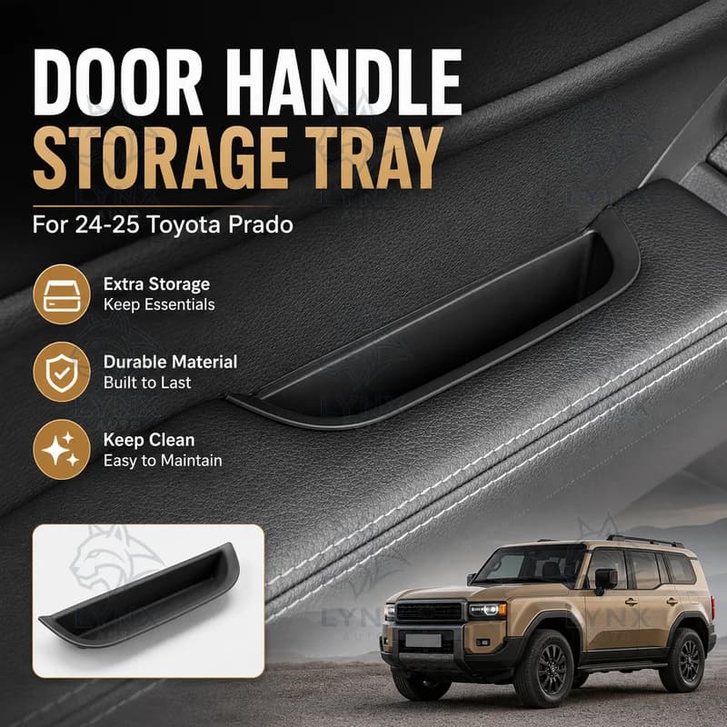 For 24-25 Toyota Prado Door Handle Storage Box Organizer Tray Car Interior Door Panel Accessories Modification Parts