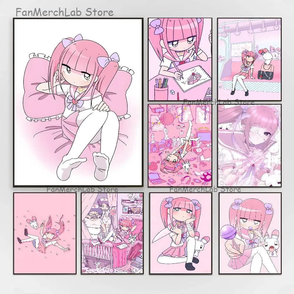 M-Menhera C-Chan Comic Poster Prints Wall Art Painting Picture Gift Living Room Bar Restaurant Dec Sticker Large