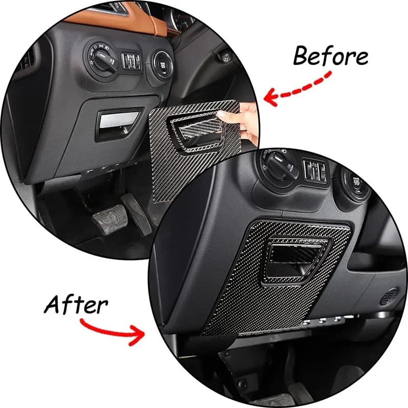 For Maserati Ghibli 2014-2022 Soft Carbon Fiber Main Driver Storage Box Panel Decoration Sticker Interior Accessories