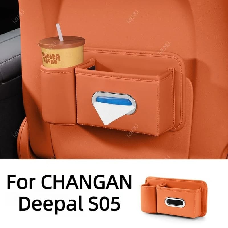 Seat Back Storage Organizer For CHANGAN Deepal S05 2026/2025 Accessories,Leather Material Heavy-Duty,Non-Slip,Noise-Reducing