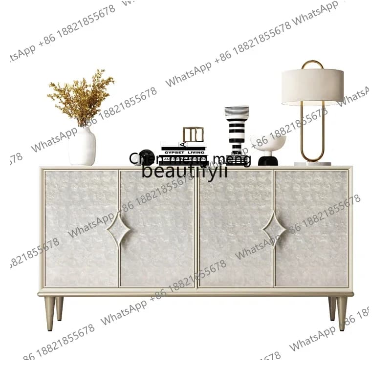 182A Light luxury dining side cabinet American entrance, solid wood entry living room decoration simple modern wall high-end loc
