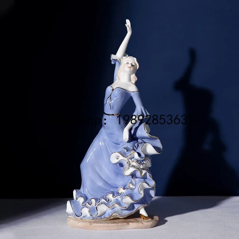 PYJ European ceramic music Western female figure artwork Bedroom decoration Home decoration