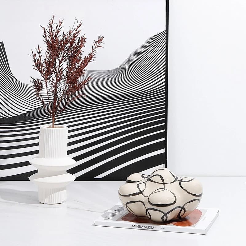 Creative and simple modern fission glaze ceramic hand-painted cloud ornament model room living room, design sense decoration