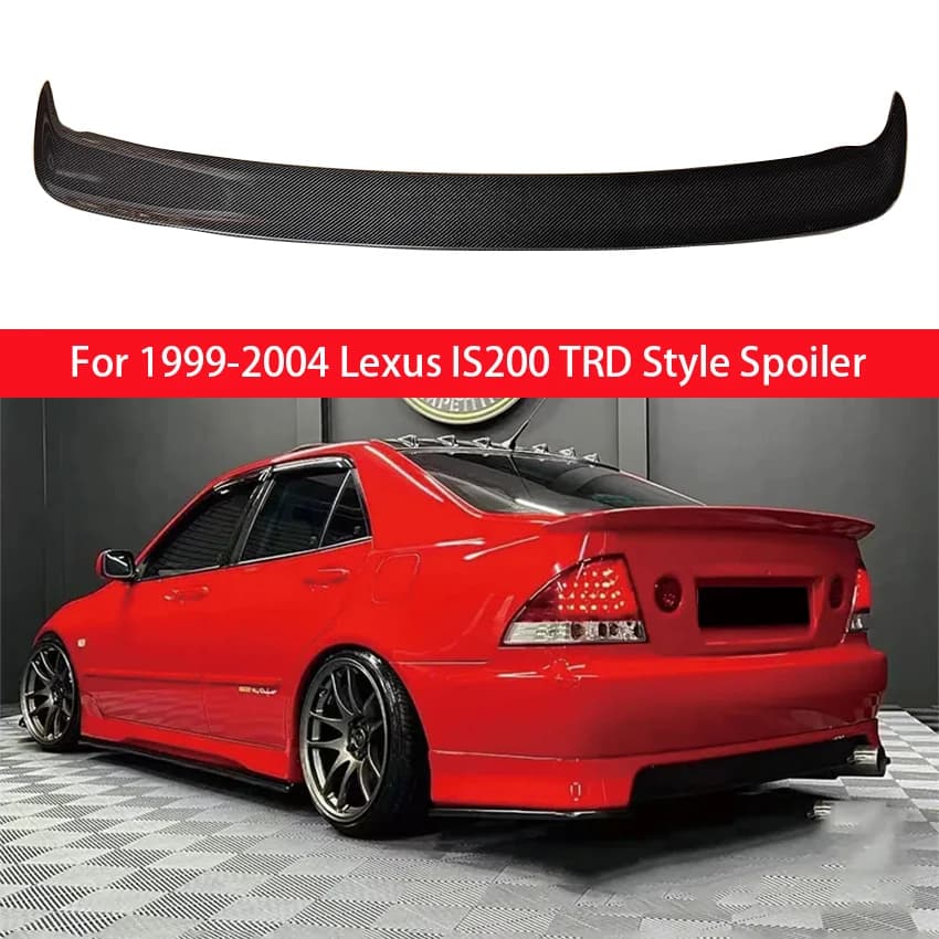For Lexus 1999-2004 IS200 Modified TRD Style Bright Black Carbon Fiber Trunk Cover Spoiler High Quality Car Parts