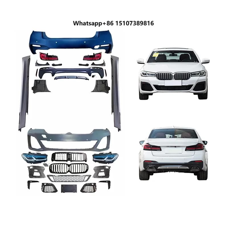 2018-2020 Car Modification Upgrade 2023 Front Bumper Side Skirts Mudguards Rear Bumper Taillights Body Kit for 5 Series