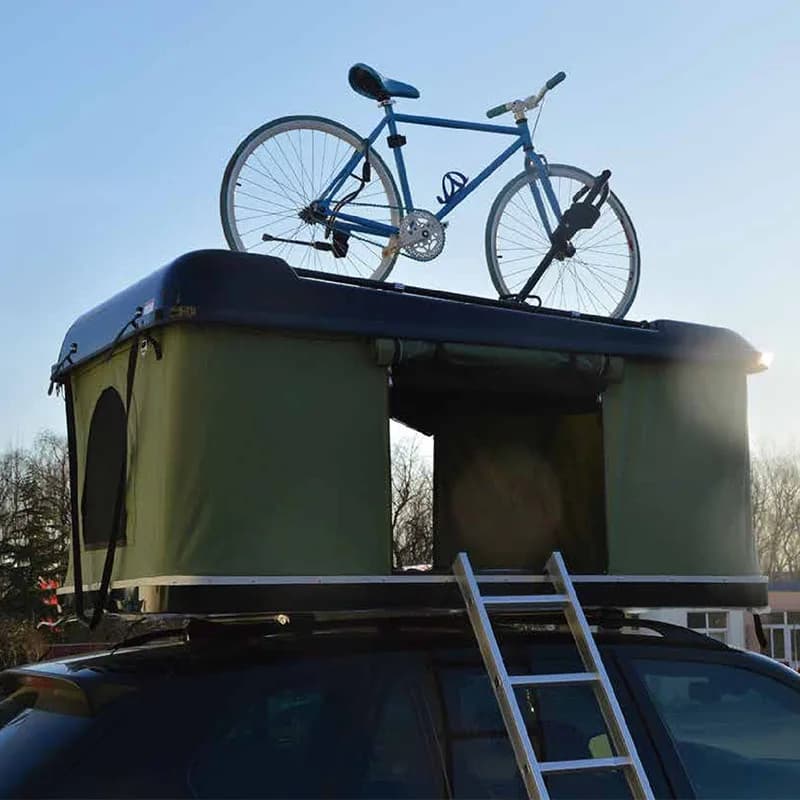 Fiberglass rooftop tents, RV-mounted outdoor camping, self-driving