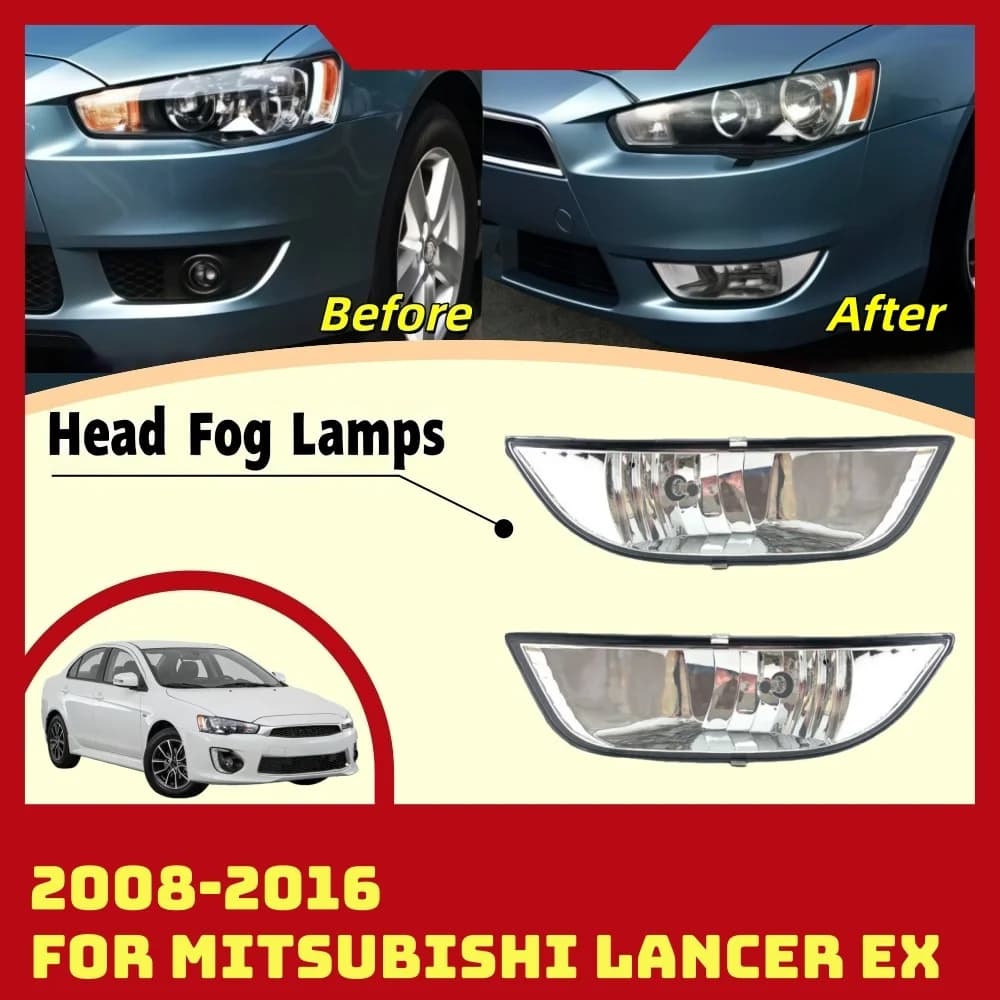 Head Fog Lamps For Mitsubishi Lancer EX  2009 2010 2011 2012 2013 2014 2015 2016 Car Modification Accessory ABS Plastic Upgrade