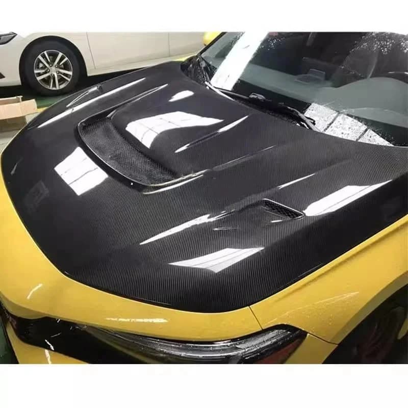 Carbon Fiber Front Engine Hood Sports Sedan Gloss Easy Installation Exterior Accessories