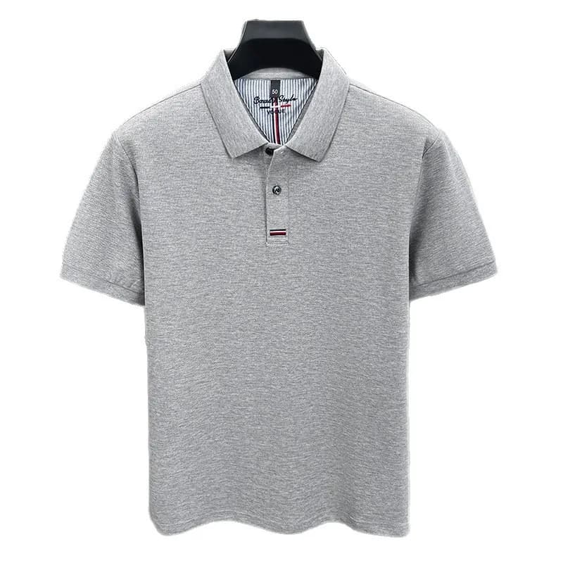 Cross-border Pure Cotton Lapel PoloT T-shirt Cross-border Casual Men's Wear Loose Base Layer T-shirt Men's Wear Short-sleeved