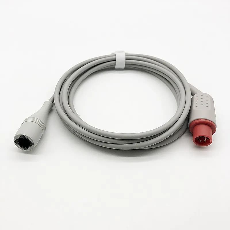 Compatible with Edans Monitors 6-Pin Invasive Bloods Pressure Cable Pressure Sensor Cable Transfer Abbotts/UTAs