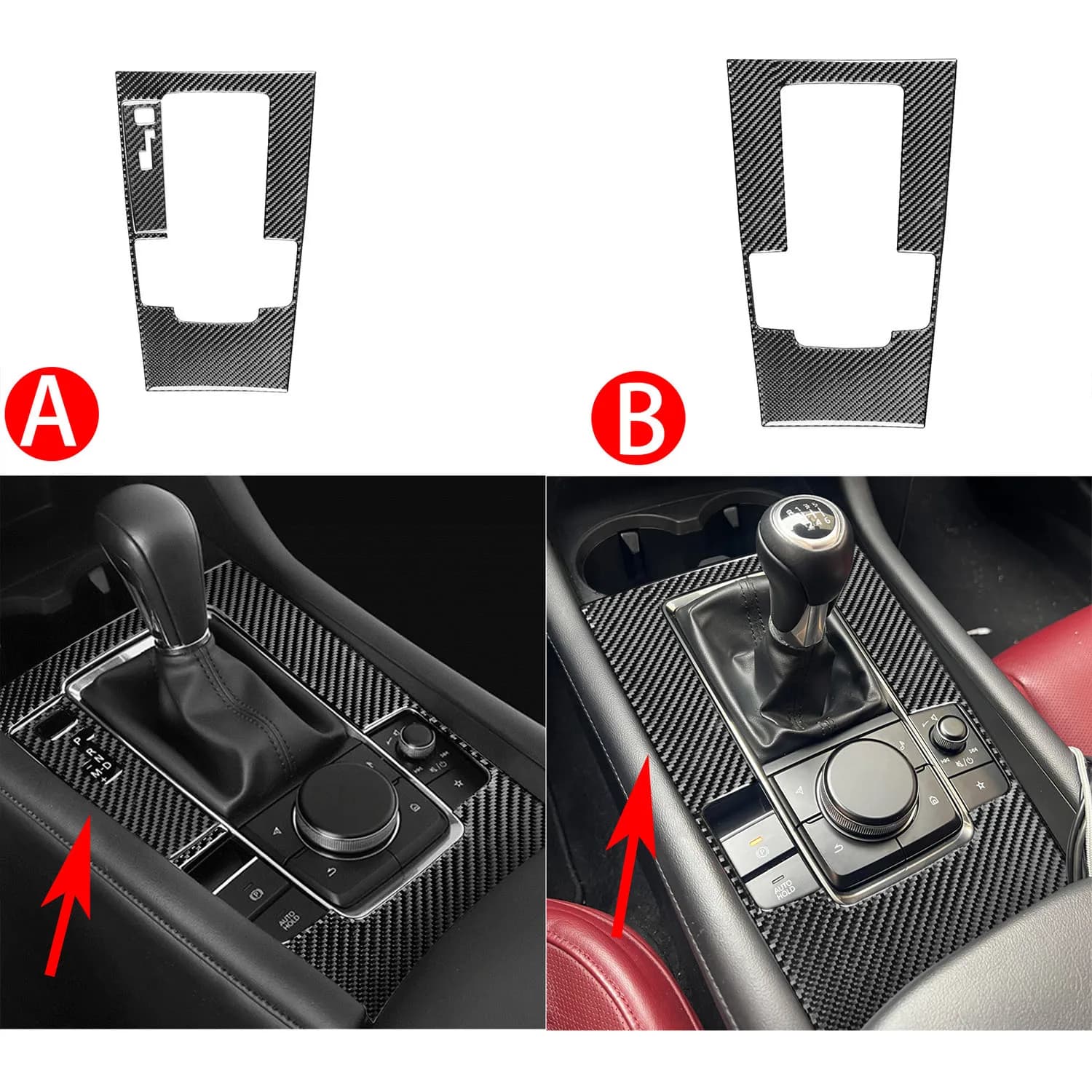 LHD! for Mazda3 BP 2019-2026 Car Accessories Center Console Gear Shift Panel Cover Trim Stickers Set, Style A & B Options