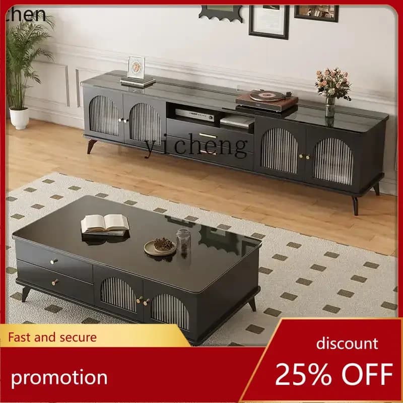 HXL TV cabinet, living room, household storage and storage integrated small apartment retro
