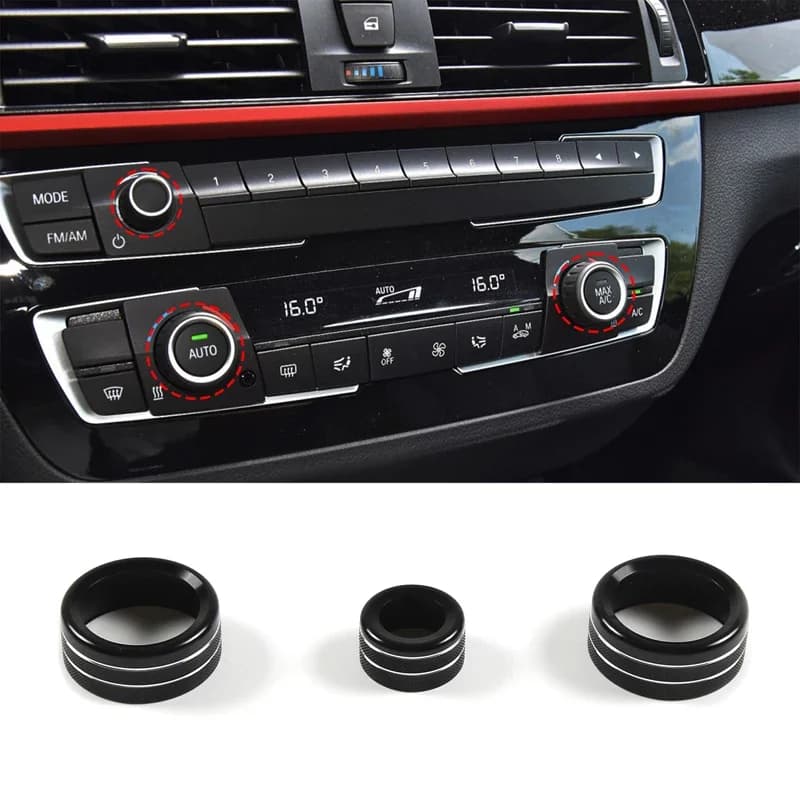 For BMW 1 2 3 4 Series F30 F34 F46 GT X1 F47 F48 Air Conditioner Volume Switch Knob Decoration Ring Car Interior Accessories