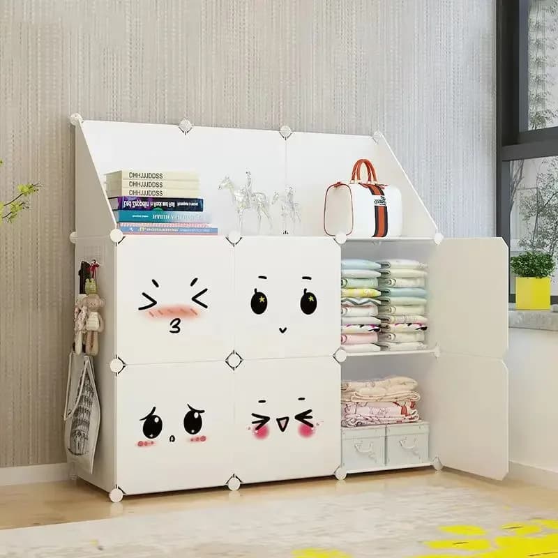 Display Open Wardrobe Exterior Minimalist Nordic Modern Wardrobe Cabinet Simple Shelves Shelf Plastic Armario Home Furniture