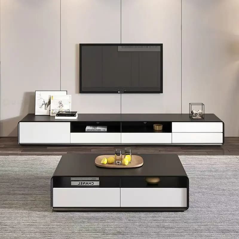 #Modern Light Luxury Coffee Table and TV Cabinet Combination for Home Living Room and Hotel