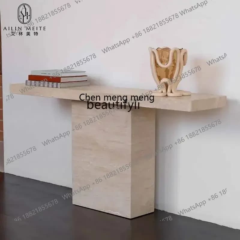 cc182Nordic natural marble entrance table designer creative against the wall light luxury entrance table R