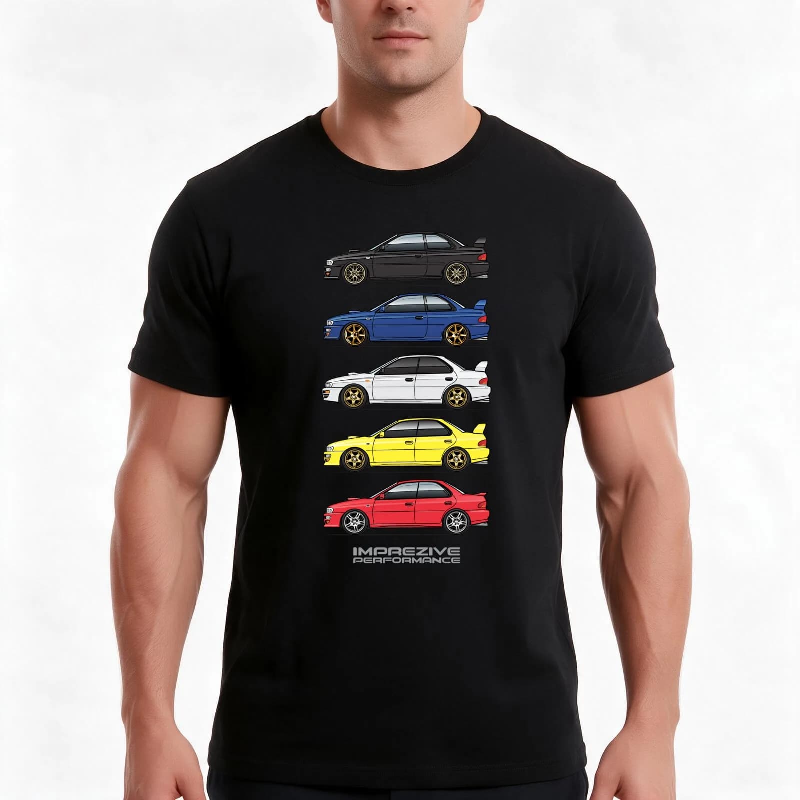 Five 93-00 Colorfull Subies T-Shirt, Summer Casual Cotton Tee, Oversized Streetwear Tops, Vintage Graphic Print, 100% Cotton