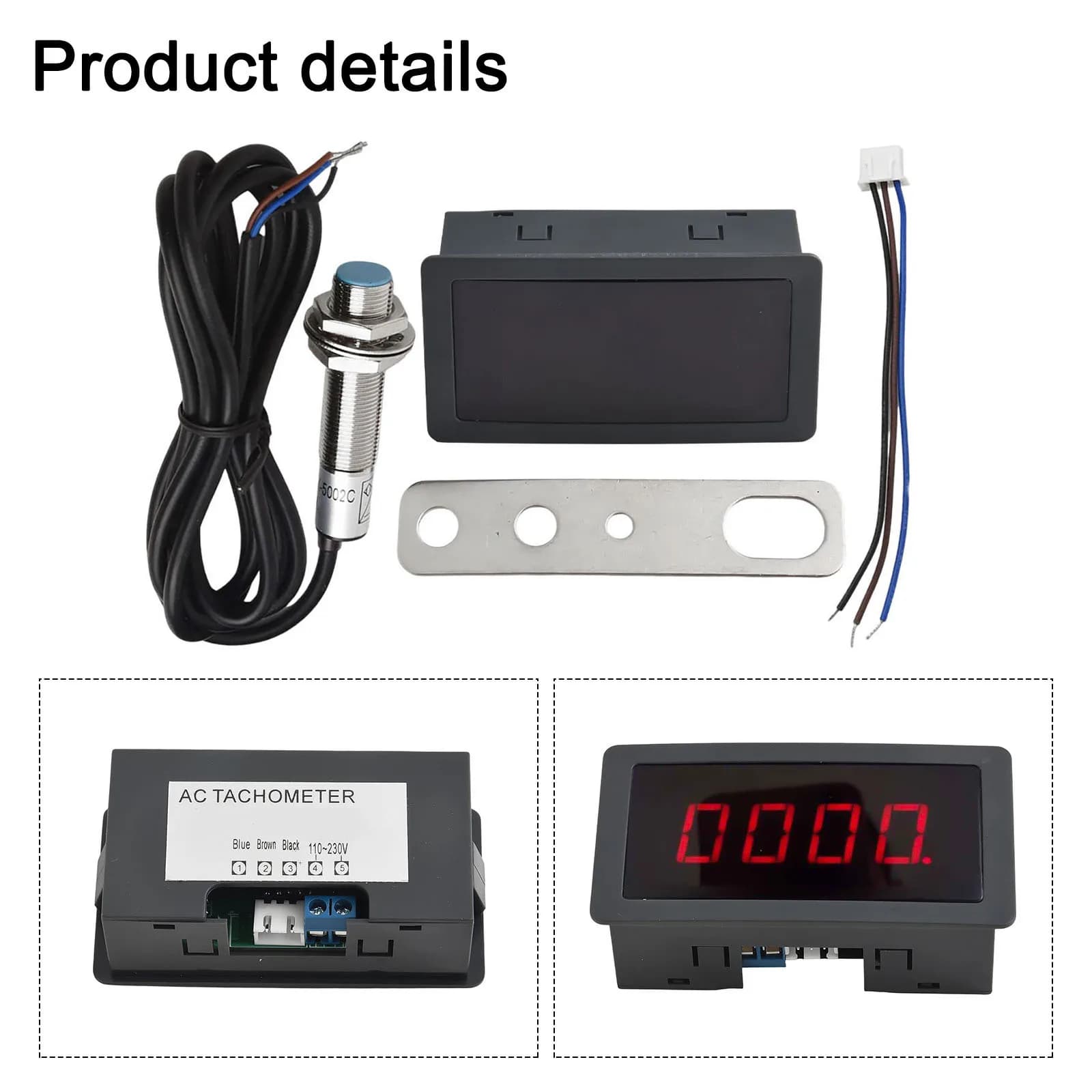 79 42 25mm Digital Tachometer Tachometer With Hall for proximity Switch Installation Size 76 39mm Measurement Range 10-9999 Rpm