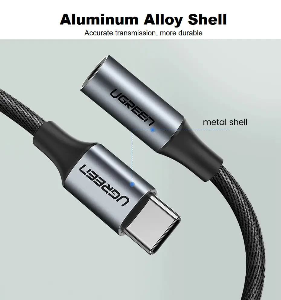 UGREEN Type C to 3.5mm Earphone USB C Cable USB C to 3.5 Headphone Adapter Audio Cable for     Oneplus OPPO