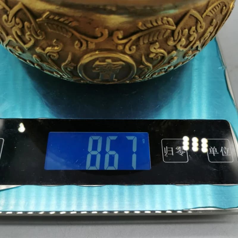 Five Blessings Treasure Bowl Wealth-Attracting Ornament Pure Copper Wealth Gathering Home Living Room Decoration Craft New Chine