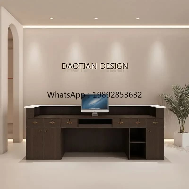 B1 Vintage Style Clothing Store Cashier Counter Reception Women's Clothing Store Coffee Shop Beauty Salon Bar Retro Style