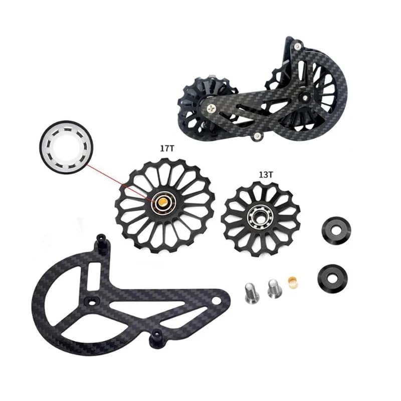 Bicycle Carbon Fiber Ceramic Rear Chain 17t Pulley Guide Wheel 6800 R8000 R7000 Bicycle Accessories