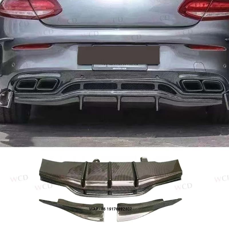 W205 Coupe 2 Door Rear Bumper Diffuser Carbon Fiber Rear Diffuser forMercedes Benz W205 C63 Car Model