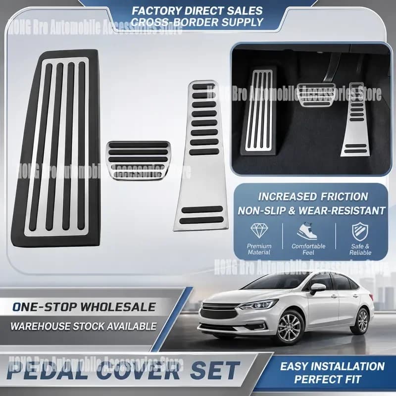 For Volvo XC60 Stainless Steel Accelerator Brake Foot Pedal Rest Non Slip Interior Decoration Trim Accessories Car Styling