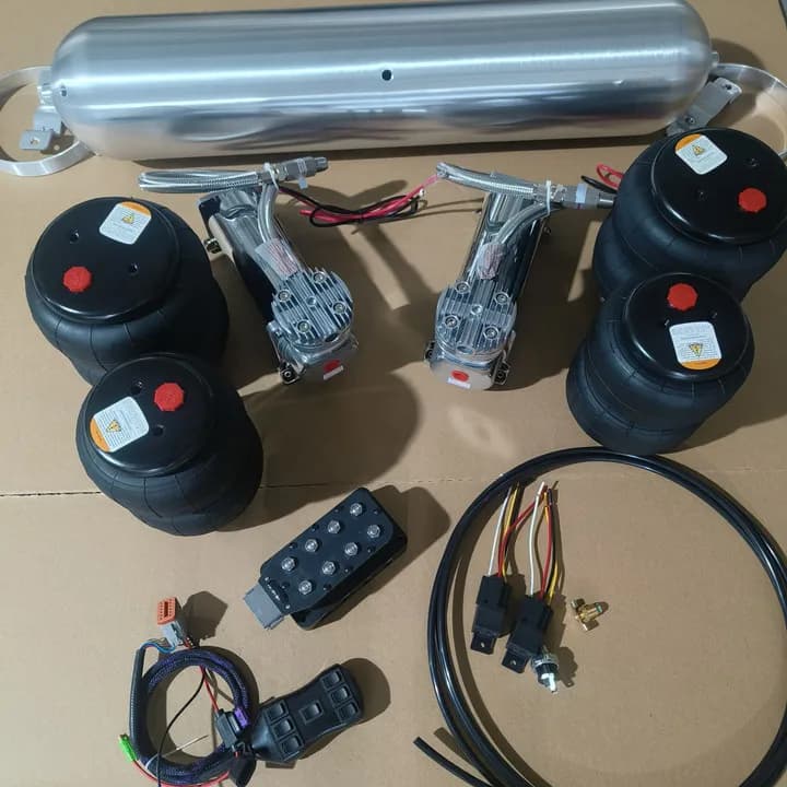 Manul Remote Control Air Suspension Kits Air Ride System Complete Management Control Kits Tank Compressor Valve Airbag Trailers