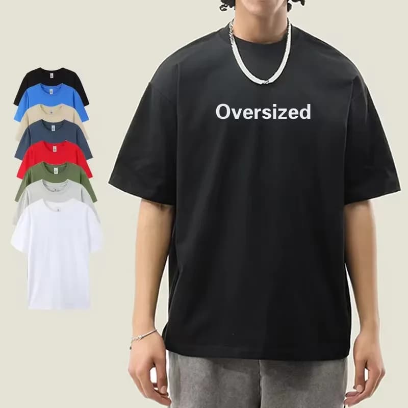 180 Grams 100% Pure Cotton Round-Neck Short-Sleeved T-Shirt for Men, Oversized Casual Short-Sleeved Custom Logo Embroidered Prin