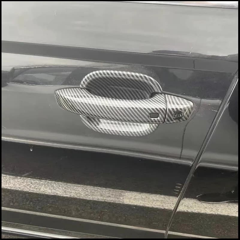 FOR Audi Q5 2009-2015 Door Handle Bowl COVER CUP STICKER TRIM Carbon Pattern Decorative Car Styling Auto Parts Accessories