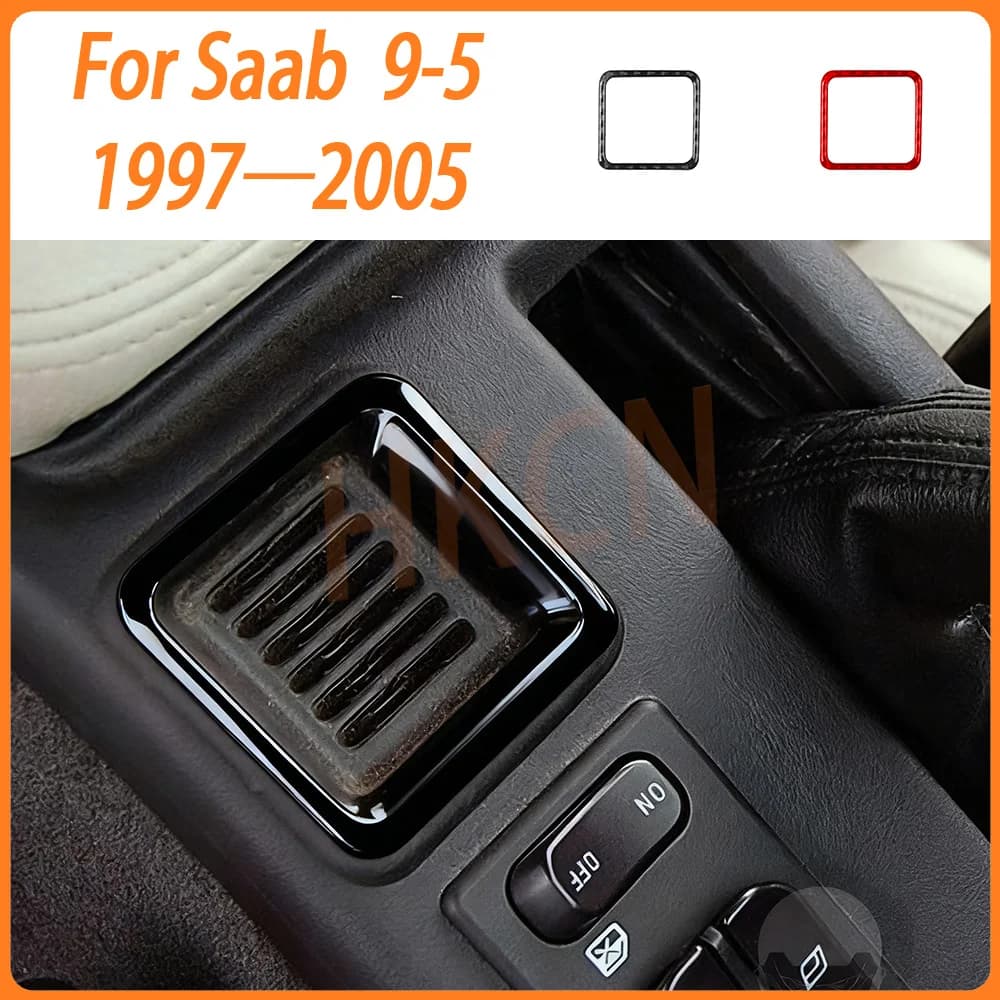 Console Gear Air Vent Outlet Panel Carbon Fiber Trim Compatible with Saab 9-5 1997—2005 Car Interior Accessories Sticker