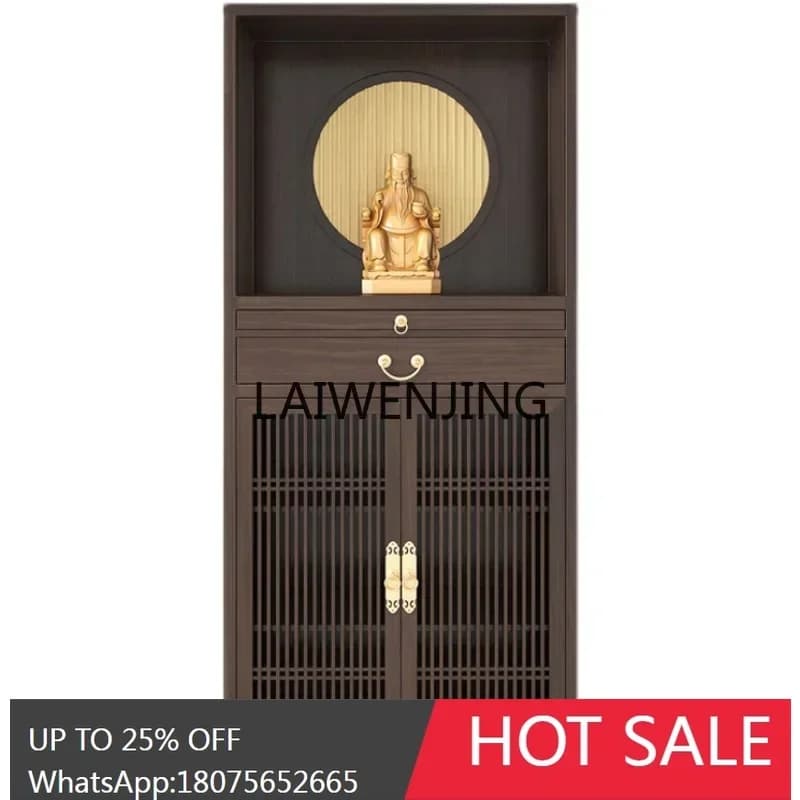 SGF God of Wealth Cabinet Simple Style Solid Wood Buddha Cabinet
