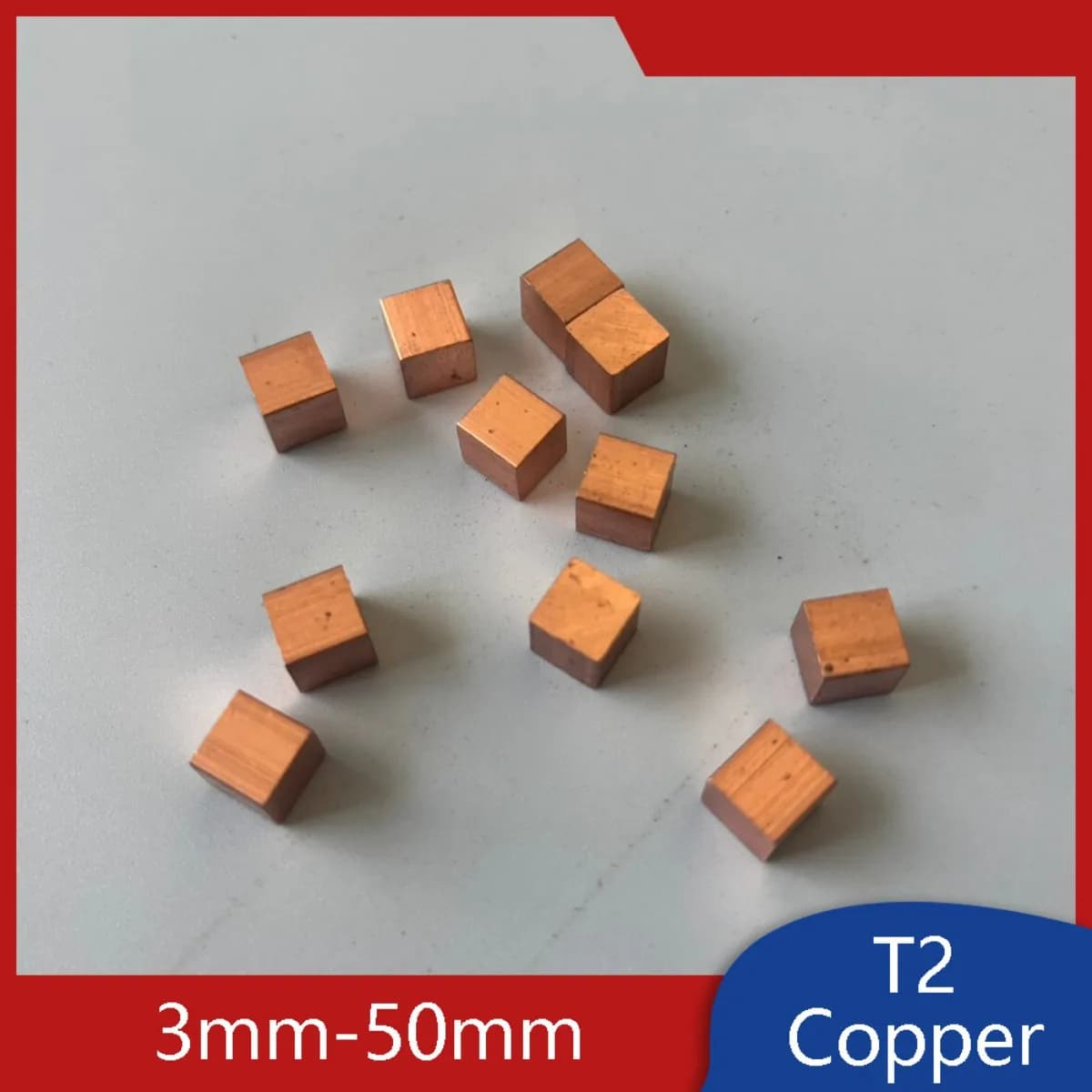 Copper Cube Block High-quality Solid Metal Raw Materials 3mm-50mm Thermal and Electrical Conductor Blocks
