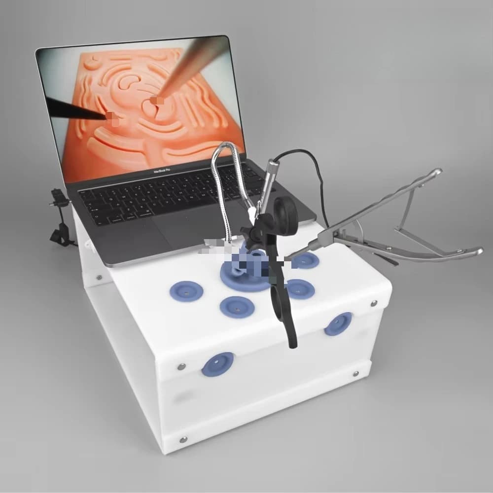 Abdominal Trainer, Emulator Training Box Set, Single Port Square Laparoscope, Full Set of Trainer.