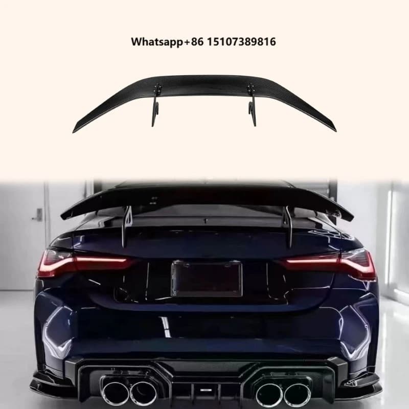 For G80 M3 G82 M4 AD Style Dry Carbon Fiber Rear Trunk Spoiler Wing Set