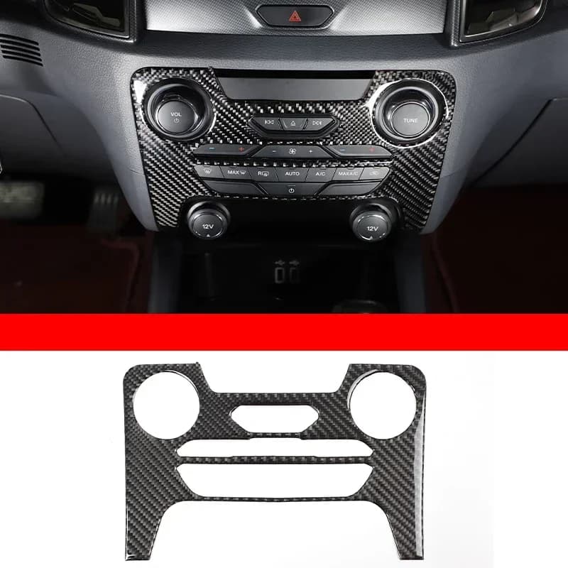 Soft Carbon Fiber For Ford Ranger Wildtrak 2015-2021 Car central control gear outer frame cover decorative stickers accessories