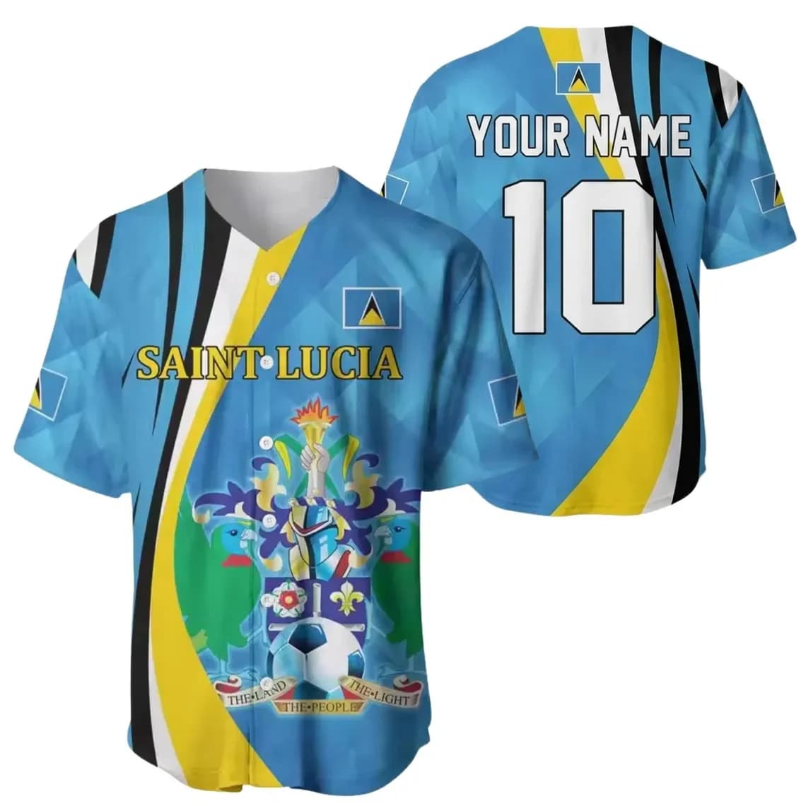 Personalized Saint Lucia Baseball Jersey, Custom Name Number Fan Shirt, Saint Lucia Flag Sports Gift for Proud Island